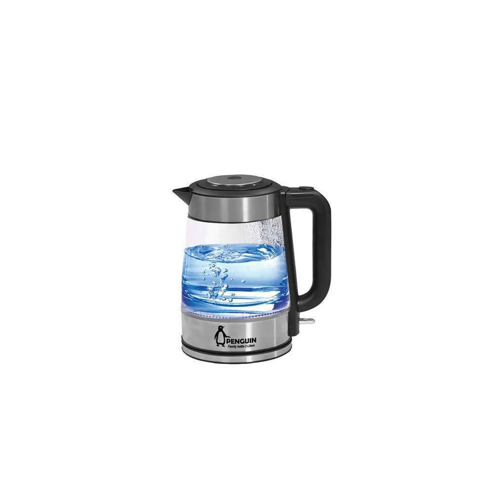 Penguin Glass Kettle 2 Liter 2200 W Black * Silver PK1000. Penguin Glass Kettle 2 Liter 2200 W Black * Silver PK1000.
